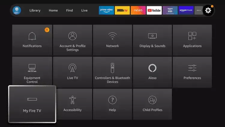 My Fire TV in Fire TV settings