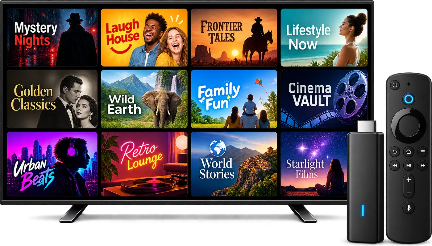 IPTV US channels on a smart TV with an Amazon Fire TV Stick